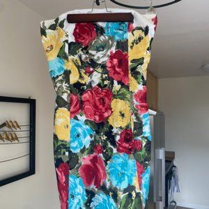 Ann Taylor Loft Strapless Floral Dress